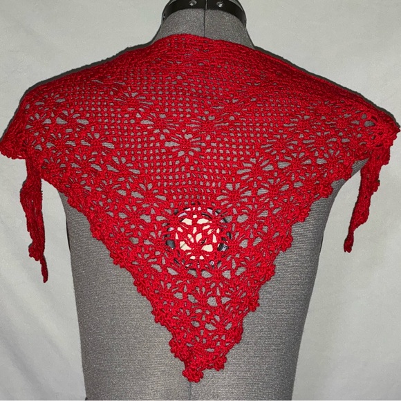 Red Crochet Shawl